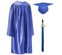 GraduatePro Brillant Enfant Toge Chapeau Enfants 2025 Diplômé avec Pendentif Graduation Préscolaire Garçon et Fille Bleu Royal 30=M