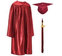 GraduatePro Brillant Enfant Toge Chapeau Enfants 2025 Diplômé avec Pendentif Graduation Préscolaire Garçon et Fille Bordeaux 30=M
