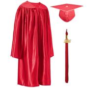 GraduatePro Brillant Enfant Toge Chapeau Enfants 2026 Diplômé avec Pendentif Graduation Préscolaire Garçon et Fille Rouge 30=M