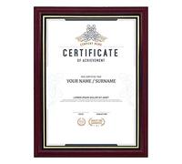 GraduatePro Cadre Diplome A4 Mural Bois Photo Format Certificat Documents Sous Verre à Accrocher Decoratif Universitaire 20x30