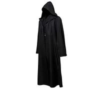 GraduatePro Cape à Capuchon Déguisement - Tunique de chevalier Jedi Fancy Star Wars capes cool pour Halloween - Noir XL