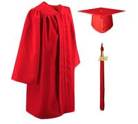 GraduatePro Mat Enfant Toge Chapeau Enfants 2026 Diplômé avec Pendentif Graduation Préscolaire Garçon et Fille Rouge 30=M