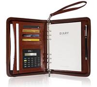 GraduatePro Porte Document A5 Organiseur de Conférence, Portefeuille Dossier avec Fermeture Éclair Brun