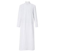 GraduatePro Soutane Pretre Clergé Roman Robe Cassock Vestes Liturgiques Blanc