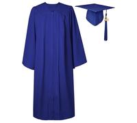 GraduatePro Toge Diplome 2025 Chapeau Graduation Cap and Gown Universitaire Costume Americain Adulte École Secondaire Maître Femme Homme Bleu Marine 54FF=54Plus=L Grande taille