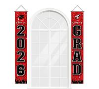 Graduation Banner 2026 - Graduation Backdrop, Red Graduations Banner, 180x30cm Red Polyester Party Supplies, Class Graduations Porch Sign For Outdoor Home Wall Front Door Patio