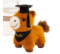 Graduation Bear Plush Gift Bulk, Huggable Pillow Companion Graduation Horse Character, Stuffed Cushion Toy with Comfortable Fabric Feel, Comfort Plush for Bedroom Couch Bed Office Relaxing and Display