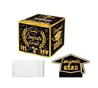 Graduation Card Box - Reusable Party Supplies with 30 Bags DIY Money for Cash,for Boys Girls Graduates Students High School College Classroom Birthday Holiday