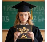Graduation Cards - 7.09x7.09 Inches 3D Pop-Up Class Of 2025 Greeting Cards With Envelopes, Music And Light Fireworks | Senior High School And College Graduation Decorations For Him Her