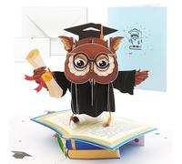 Graduation Carte 3D Card, Carte-cadeau remise diplômes 3D avec hibou, Carte de vœux pour remise de diplôme, remise diplômes Cartes vœux remise diplômes pour homme ou femme