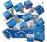 Graduation Explosion Gift Box, 2026 Surprise Pop Up Money Box for Cash, Folding Exploding Gift Box with Confetti, DIY Graduation Party Favor for Grads (Blue,16th floor)
