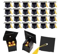 Graduation Hat Lot de 24 boîtes cadeau décoratives pour remise de diplôme, chapeau de bachelor, chapeau de docteur, décoration de remise de diplôme, chapeau de diplômé, petite boîte cadeau, pour