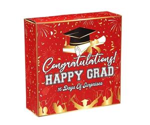Graduation Hat Shaped Candy Box - Graduation Countdown Box | 2026 Holiday Advent 16-Day, Wine Cork Ticket Stub Memory Boxs Real Glass | For College High School Party Ceremony Event Celebration