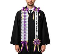 Graduation Lei - Guirlande de cou en ruban de satin, clips d'affichage personnalisés pour cadeaux d'argent, décorations de fête de diplômé du lycée, deux mille vingt six souvenirs | pour les diplômés