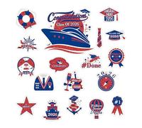 Graduation Magnets, Cruise Door Decor, Congrats Grad Set, Inspirational Party Theme, Carnival Cabin Door Graduation Decoration Kit for Students Friends Teens Party Celebration Display