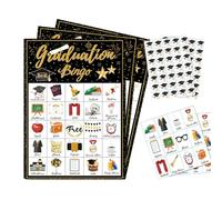Graduation Party Bingo Cards - 24 Player Celebration Game Set | College University Graduation Party Favors Activity | Fun Tabletop Game for Family Friends Classmates Commencement Night Event