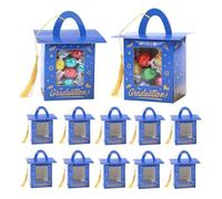 Graduation Party Candy Box, Graduation Hat Cupcake Box, 12-Piece Candy Boxs Happy Grad Treat Container, Grad Party Cupcake Boxes With Clear Window For High School Students