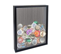 GraduationMall 28x35cm Cadre 3D Profond avec Fente,Liège Vin Talon de Billet Boîte à Souvenirs,Keepsake Shadow Box Verre Véritable Noir