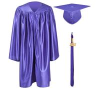 GraduationMall Brillant Enfant Chapeau et Toge Diplômé avec Pendentif 2025 Préscolaire Graduation Garçon et Fille Violet 27(107-114cm)