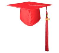 GraduationMall Chapeau de Diplomé pour Adultes avec Pendentif 2025, Chapeau Bachelier Graduation Université Lycée Unisexe Rouge