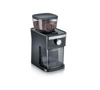 GRAEF CM252 - Moulin à café électrique, réservoir à grains 80 g, couvercle de protection des arômes, broyeur amovible, 17 degrés de mouture, 2 à 12 tasses, bouton marche/arrêt éclairé, 130 W, noir
