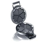 GRAEF Gaufrier Fer à cornet WA80 Acier inoxydable, Forme de cœur, Enroulement du cordon avec support de prise, Format peu encombrant, Revêtement anti-adhésif