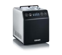 GRAEF Machine à glace IM700 noire avec écran tactile, récipient en acier inoxydable de 2 litres, 4 programmes y compris fonction yogourt et mélange, refroidissement automatique, Cream Control