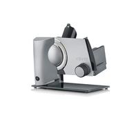 GRAEF S32100 Trancheuse électrique multifonction, inclinable, saucisse, fromage, pain et bien plus encore, trancheuse à pain avec épaisseur de coupe réglable en continu, argenté