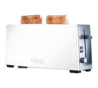 GRAEF Grille-pain à fentes longues TO91 Blanc avec dispositif séparé pour petits pains, tiroir à miettes en acier inoxydable, dispositif de levage et centrage des tranches de pain