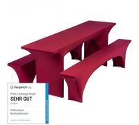 Gräfenstayn - Lot de 3 housses de table Leopold - Matière extensible - Largeur de la table de 70 cm ou 50 cm - Répond à la norme Öko-Tex standard 100, bordeaux, 70 x 220 cm