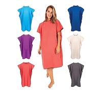 Gräfenstayn Premium Poncho de Bain avec Boutons - Öekotex 100 - Aide à se Changer Femmes & Hommes - Poncho de Surf Plage - Serviette - Cape de Bain Microfibre (L-XL Bordeaux)