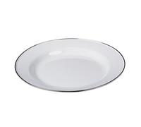GRÄWE Assiette de camping (Ø 26 cm), émail, blanc