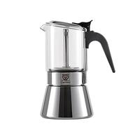 GRÄWE Cafetière à expresso avec verseuse en verre compatible induction - Cafetière à expresso en acier inoxydable pour 6 tasses - Cafetière à expresso classique - Cafetière à moka pour 260 ml