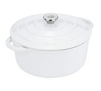 GRÄWE Cocotte en fonte, blanche, diamètre : 26 cm, cocotte, cocotte, avec couvercle, casserole à pain, casserole en émail