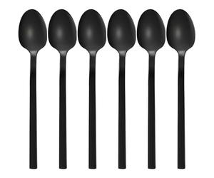 GRÄWE Cuillère à café, série Lisbonne, set de 6, noir, acier inoxydable revêtu de titane, polyvalente, lavable au lave-vaisselle