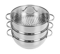 GRÄWE Cuiseur vapeur/poêle de service 28 cm avec deux inserts vapeur, série Pro-Line