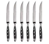 GRAEWE GERMANY Thor Equine Lot de 6 Couteaux à Steak en Acier forgé à Manche Noir et Rivets