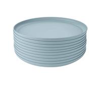GRÄWE Linea Lot de 10 assiettes en plastique bleu clair Ø 25 cm, vaisselle en polypropylène incassable, passe au lave-vaisselle jusqu'à 50 °C, passe au micro-ondes, camping, pique-nique, extérieur