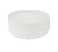 GRÄWE Linea Lot de 10 assiettes en plastique de 25 cm de diamètre, blanches, incassables, passent au lave-vaisselle jusqu'à 50 °C, passent au micro-ondes, camping, pique-nique, extérieur