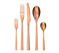 GRÄWE Lot de 10 couverts Porto pour 2 personnes, acier inoxydable poli, en cuivre - Idéal comme couverts à manger, passe au lave-vaisselle, couverts de table, y compris couteau, fourchette, cuillère,