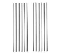 GRÄWE Lot de 12 pailles droites en acier inoxydable argenté.