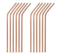 GRÄWE Lot de 12 pailles incurvées en acier inoxydable argenté - Passent au lave-vaisselle - Réutilisables