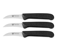 GRÄWE Lot de 3 couteaux de cuisine en acier inoxydable Noir