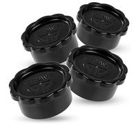 GRÄWE Lot de 4 bouchons pour bouteilles en verre Sodastream modèles Penguin et Crystal, couvercles de bouteilles, bouchon absolument étanche, Noir