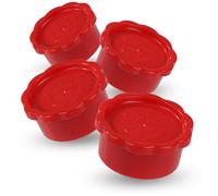 GRÄWE Lot de 4 bouchons pour bouteilles en verre Sodastream modèles Penguin et Crystal, couvercles de bouteille absolument étanches, Rouge