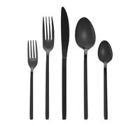GRÄWE Ménagère Noire revêtue de Titane, série Lisbonne, 10 pièces, 2 Personnes, Acier Inoxydable Poli Miroir