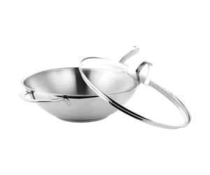 GRÄWE Pro-Line Poêle wok avec couvercle en verre, 2,8 l, passe au lave-vaisselle, compatible avec l'induction, Ø 28 cm