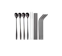 Gräwe Set de pailles 14 dents en acier inoxydable Noir