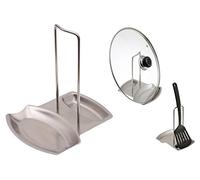 GRÄWE Support pour couvercle de casserole avec repose-cuillère en acier inoxydable