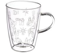 GRÄWE Tasse isotherme 0,3 l - Verre à double paroi avec motifs estivaux.